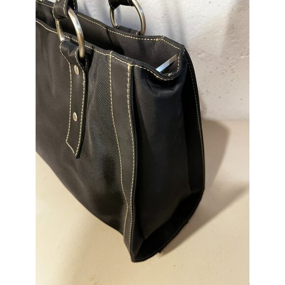 Kenneth Cole Reaction Black Nylon Multi pocket Crossbody Shoulder Bag purse - Picture 6 of 16